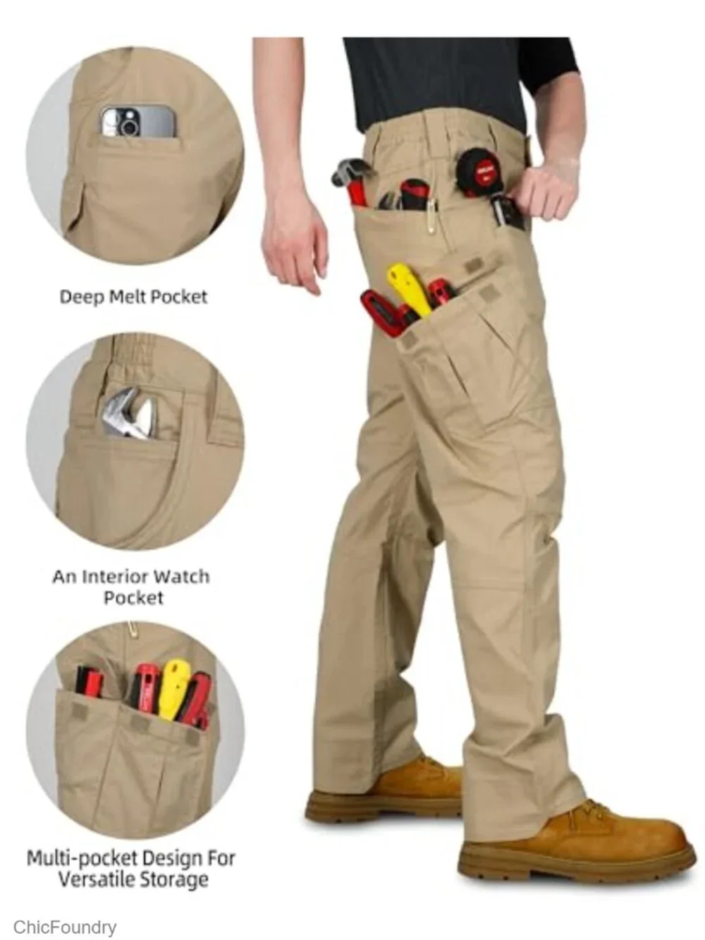 Stretch Ripstop Flame Resistant Cargo Work Pants with NFPA2112